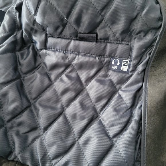 Dockers Men’s XXL Classic 100% Genuine Black Leather Zip Front Collar Jacket EUC - Picture 8 of 11